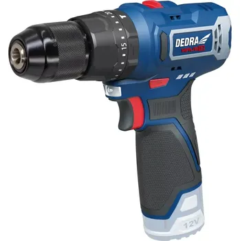 Dedra MAUS12 Aku vrtací šroubovák-vrtačka 32Nm, do 10 mm DED7331, příklep, LED (Dedra DED7331 Mini akumulátorová příklepová vrtačka-šroubovák 12V, bez baterie)