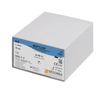 Chirurgická jehla Mopylen monofil modrý 4/0 (1,5) 45 cm DS16, 36 ks