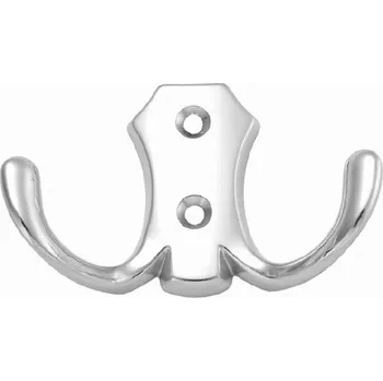 Věšák 11001 dvojháček satén chrom (Nástěnný dvojháček v povrchu satén chrom. Praktický doplněk do interiéru.)