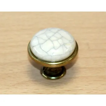 Nábytkové kování 11047 knopka 29mm mosaz - porcelánový popraskaný (Nábytková knopka 29 o průměru 29 mm v povrchu mosaz. Praktický doplněk do interiéru.)
