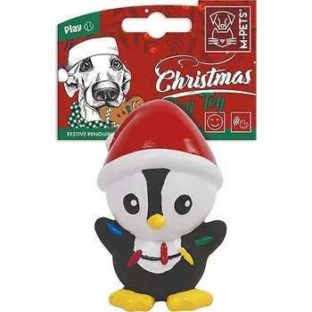 Hračka pro psa M-Pets Vánoční gumová hračka Tučňák 10 cm