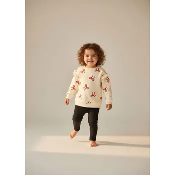 Dívčí mikina Sinsay - Bavlněná mikina - krémová - 168FT-01X - 168FT-01X-98