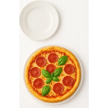 Talíř TALERZ DO PIZZY Velký bílý talíř na pizzu, ideální pro servírování, Ø 30 cm