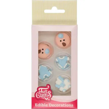Jedlá dekorace na dort Cukrové zdobení 12ks miminko chlapeček - FunCakes