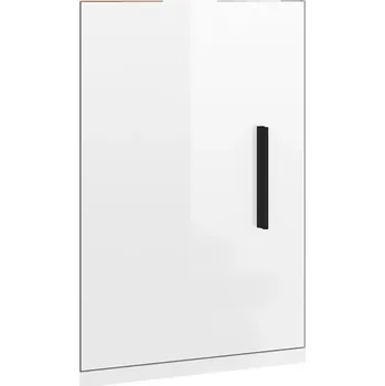 Televizní stolek Závěsná skříňka pod TV, bílý lesk, 40x34,5x40 cm, dřevotříska