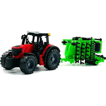autíčko TRAKTOR SE ZEMĚDĚLSKÝM STROJEM, KULTIVÁTOR, 37 CM