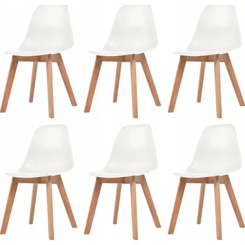 Jídelní židle Jídelní židle s ergonomickým sedákem, bílé, 46x51x82 cm, 6 ks