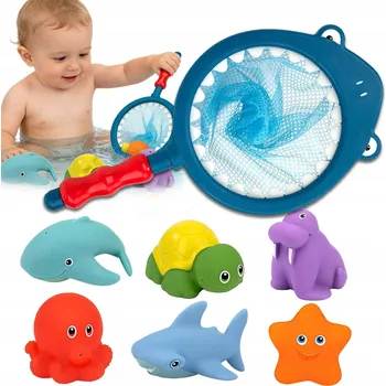 Hračka pro nejmenší ZVÍŘÁTKA do koupele vany Senzorické 7 ks BEZ DÍREK PRODUKT