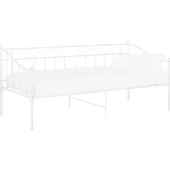 Pohovka Bílá kovová pohovka s funkcí spaní 206,5 x 95 x 89,5 cm