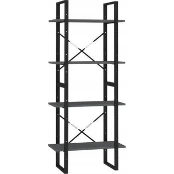 Knihovna Regál na knihy industriální, masivní borové dřevo, šedý, 60x30x140 cm