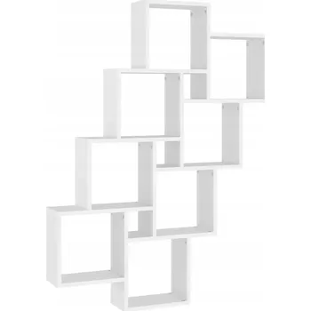 police Bílá nástěnná police ve tvaru kostek 90 x 15 x 119 cm