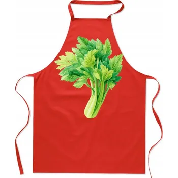 Kuchyňská zástěra Kuchyňská zástěra Celerová nať Módní potisk Zelenina Kuchař Kuchařka