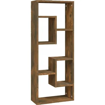 police Nástěnná police z dřevotřísky, kouřový dub, 36x16x90 cm