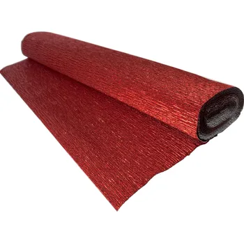 Obraz Krepová Italská Papírová Stuha Mačkaná 180g (50cm x 2,5m) METALICKÁ ČERVENÁ 803