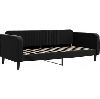 Pohovka Černá pohovka s funkcí spaní, rozměry 213 x 100 x 75 cm, samet