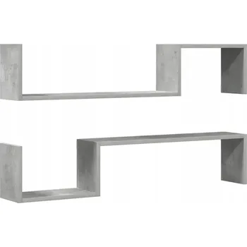 police Stylová nástěnná police, dřevěný materiál, 100x15x20 cm, šedá Betonu