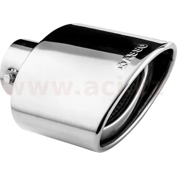 koncovka výfuku nerezová oválná, vnější průměr 150x100mm, délka 180mm, vnitřní průměr 45-58mm ASSO