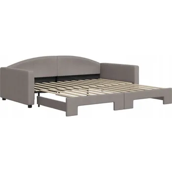 Pohovka Rozkládací pohovka s funkcí spaní, taupe, 223 x 110 x 75 cm, rozložená 223 x 212,5 cm