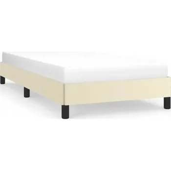 Postel Rám postele krémový 193 x 93 x 25 cm, umělá kůže