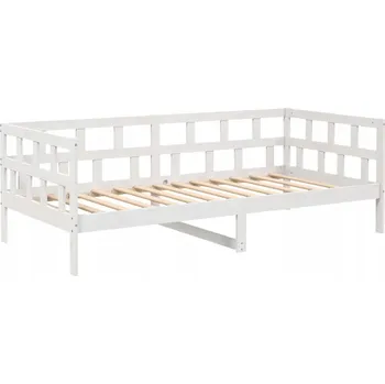 Pohovka Rozkládací pohovka/postel z masivního borovicového dřeva, bílá, 203,5x96x68,5 cm