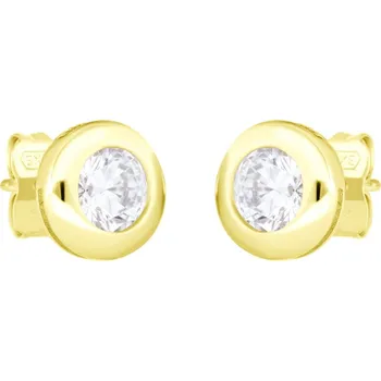 Náušnice GEMMAX Zlaté peckové náušnice Ø 8 mm se zirkonem na puzetu – zlatý šperk ryzosti 585/1000 v Dárkovém balení s Certifikátem GLEYB-03122