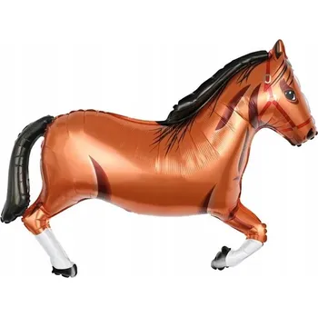 Balónek FOLIOVÝ BALÓNEK KŮŇ HNĚDÝ 86 X 57 CM KONÍK Den dětí NAROZENINY