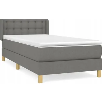 Postel Kontinentální postel tmavě šedá 193 x 93 x 78/88 cm s matrací 90 x 190 x