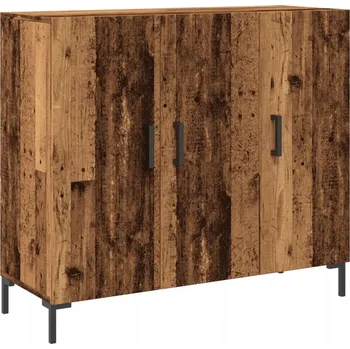 Knihovna Skříňka s dvířky, materiál na bázi dřeva, 90x34x80 cm, barva staré dřevo