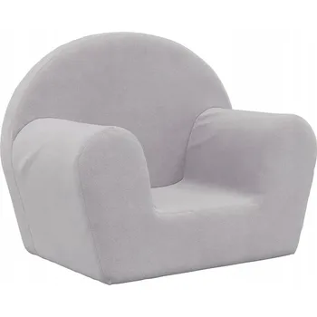 Pohovka Dětská plyšová pohovka se snímatelným potahem, světle šedá, 57x34x45 cm