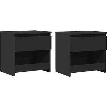 Noční stolek Noční stolek z materiálu na bázi dřeva, 1 šuplík , černý, 40x30x39 cm