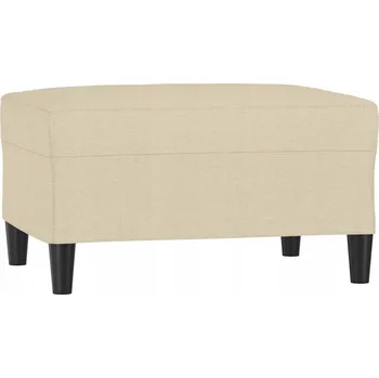 Taburet Podnožka z látky krémová, překližka, 70x55x41 cm