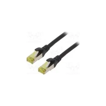 Síťový kabel Patch cord S/FTP 6a lanko Cu LSZH černá 0,25m 26AWG