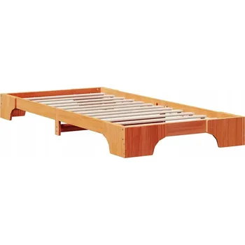 Postel Rám postele borovice voskovaná hnědá 207 x 87 x 17 cm