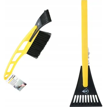 Autoškrabka Škrabka na okna s kartáčem 2v1 DUNLOP 31 CM Žlutý smeták na sníh a led