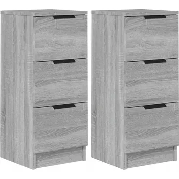 Komoda Multifunkční skříňka se 3 zásuvkami, šedý dub sonoma, 30 x 30 x 70 cm