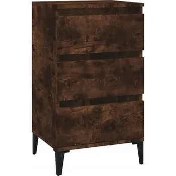 Noční stolek Noční stolek v industriálním stylu, kouřový dub, 40 x 35 x 70 cm