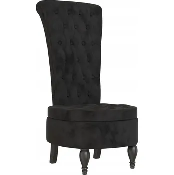 Křeslo Křeslo s vysokým opěradlem čalouněné sametem, černé, 56x72,5x108 cm