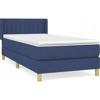 Postel Kontinentální postel modrá 203 x 93 x 78/88 cm s matrací 90 x 200 x 2 cm