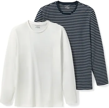 Pánské tričko 655065 - Tchibo - Trika s dlouhým rukávem - pro muže - vel. M 48/50 - barva: modrá/s proužky