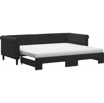 Pohovka Černá pohovka s funkcí spaní 2 v 1, rozměry 229 x 100 x 68 cm