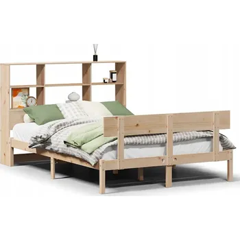 Postel Postel s regálem z masivního borovicového dřeva 229,5 x 156 x 110 cm