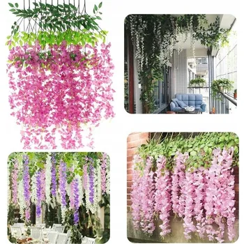 umělá květina 12x Umělá vistárie, girlanda z květů vistárie