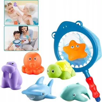 Hračka pro nejmenší Zvířátka do koupele do vany Senzorické 7 ks BEZ