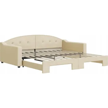 Pohovka Krémové rozkládací lehátko 2 v 1, 223 x 110 x 75 cm, bez matrace