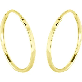 Náušnice GEMMAX Original – garance kvality Zlaté náušnice kruhy Ø 18 mm s broušenými ploškami – zlatý šperk ryzosti 585/1000 v Dárkovém balení s Certifikátem GLEYN-18-02565