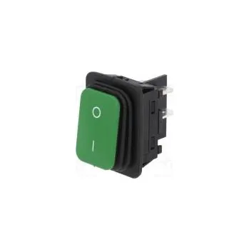 vypínač ROCKER DPST pol 2 ON-OFF 20A/250VAC zelená není 100mΩ 1930