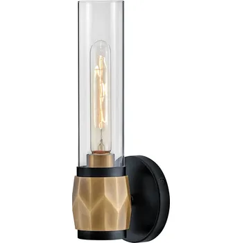 Nástěnné svítidlo Mosazné černé nástěnné svítidlo do koupelny se skleněnou trubicí 35 cm IP44 Hinkley