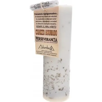 Svíčka Ručně vyráběná rituální svíčka s kouřovým křemenem - VYTRVALOST