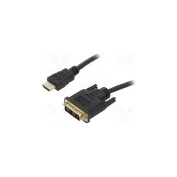 Cable DVI-D (18+1) plug,HDMI plug PVC 0.5m black 30AWG