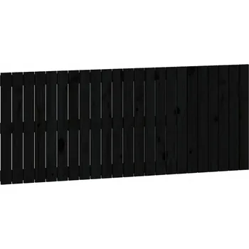 Nástěnné čelo postele černé 147x3x60 cm masivní borové dřevo Černý 824847